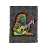 Close-up of detailed flowers on the Tranquil Garden Comforter.